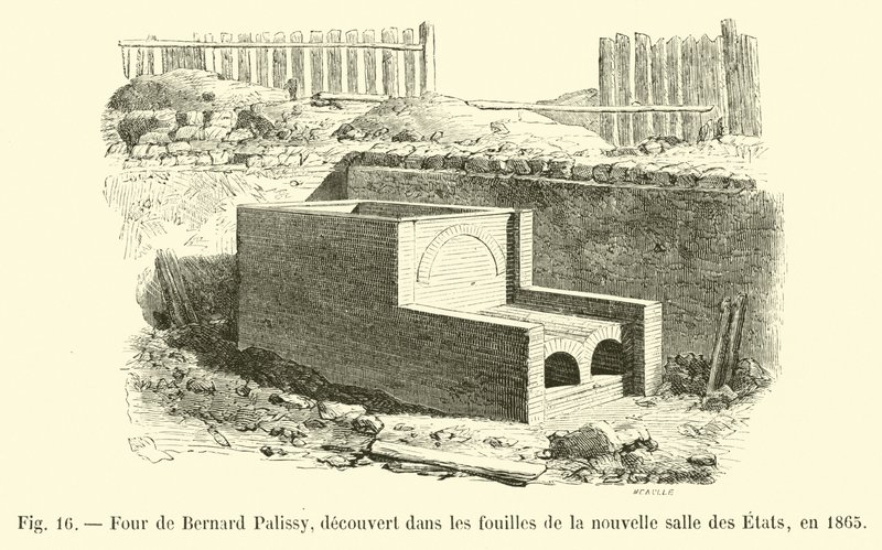 Fire af Bernard Palissy, opdaget i udgravningerne af den nye Salle des Etats, i 1865 af French School
