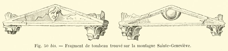 Gravfragment fundet på Sainte-Genevieve-bjerget af French School