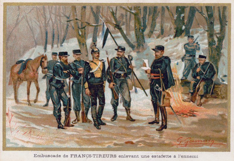 Franc-Tireurs (Sharpshooters) Fang en fjendtlig kurer af French School