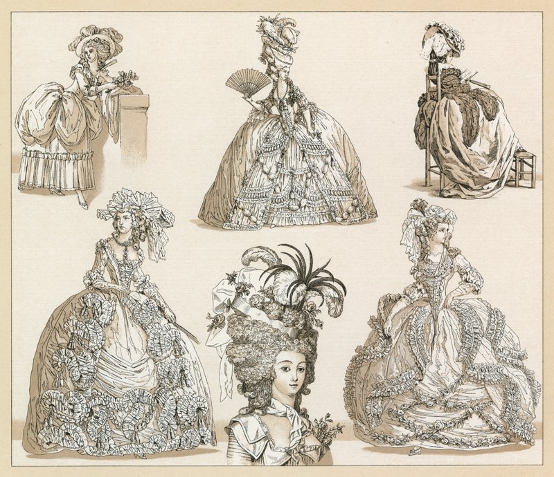 Frankrig XVIIIth Cent kostume af French School