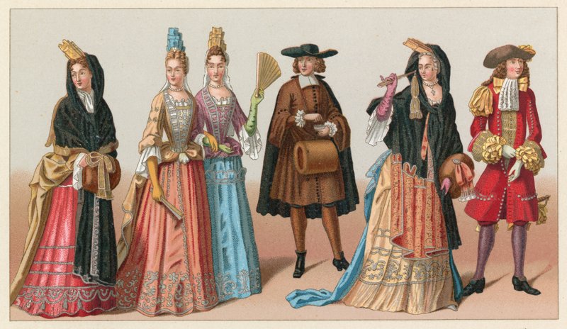 Frankrig XVIIth Cent kostume af French School