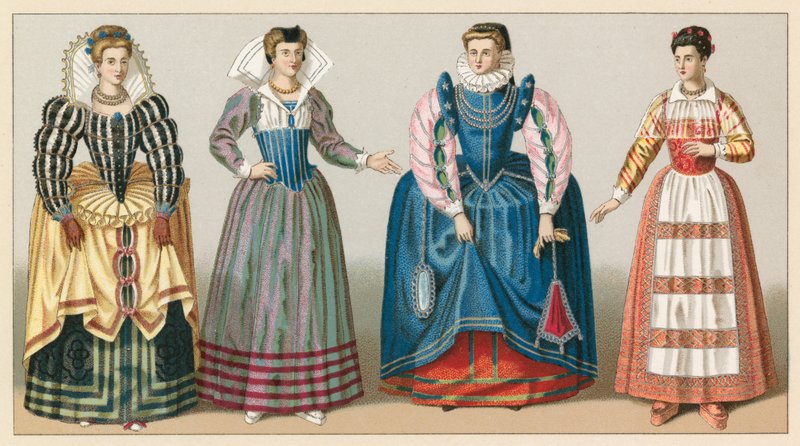 Frankrig XVI. århundrede kostume af French School