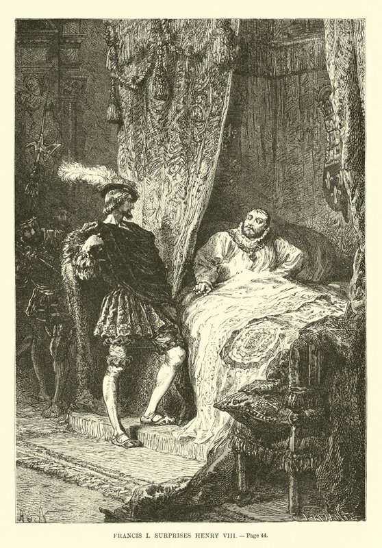 Frans I overrasker Henrik VIII af French School