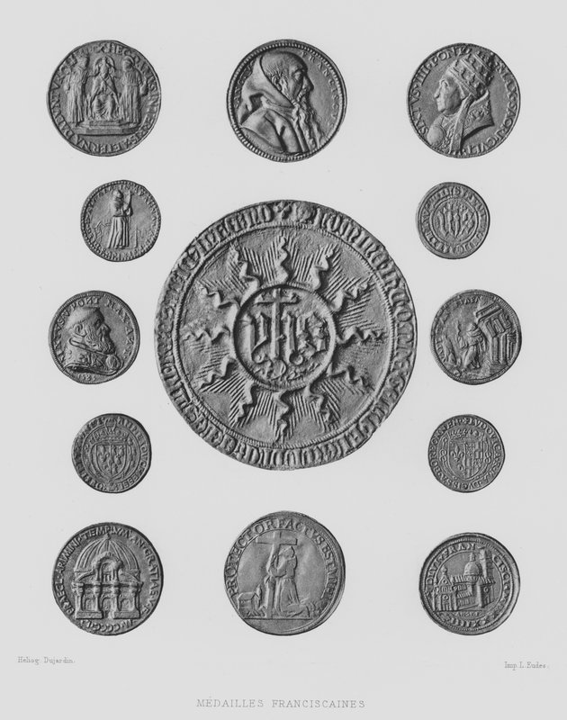 Franciskanermedaljer (litho) af French School