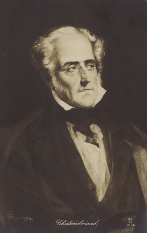 Francois-Rene de Chateaubriand (1768-1848), fransk forfatter, politiker og historiker af French School