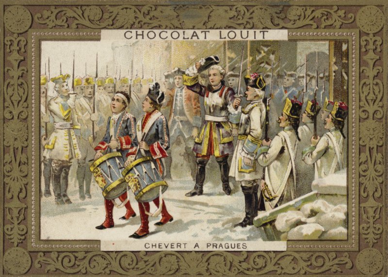 Francois de Chevert, fransk general, ved belejringen af Prag, 1741 af French School