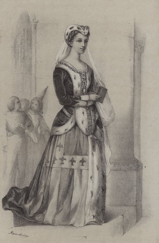 Francoise De Bretagne, hertuginde af Bretagne (gravering) af French School
