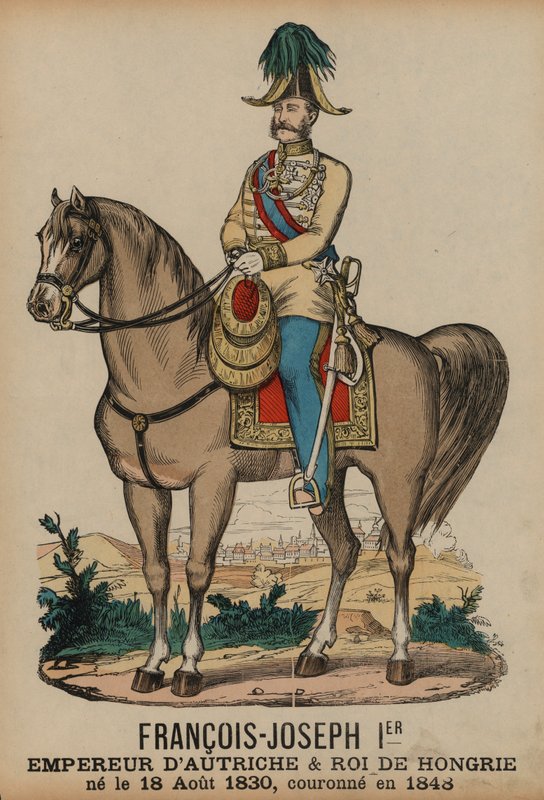 Franz Joseph I, kejser af Østrig og konge af Ungarn (farvestik) af French School