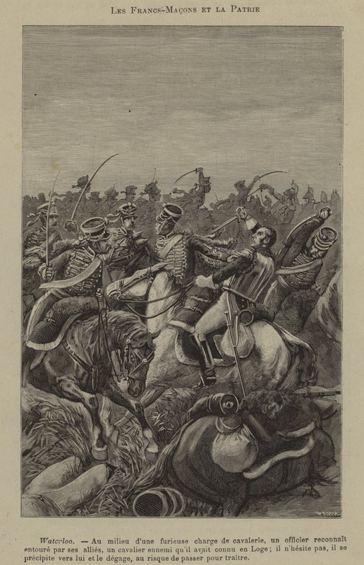 Frimurere og patriotisme (gravering) af French School