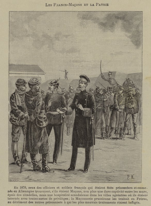Frimurere og patriotisme (gravering) af French School