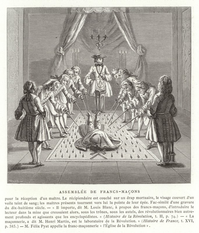 Frimurermøde, 1700-tallet af French School