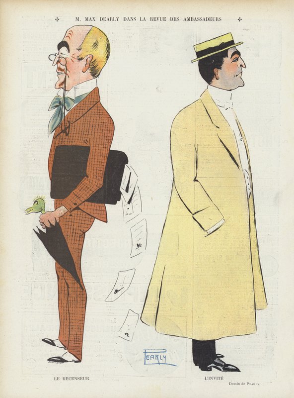Den franske skuespiller Max Dearly. Illustration til Le Rire (farve litho) af French School