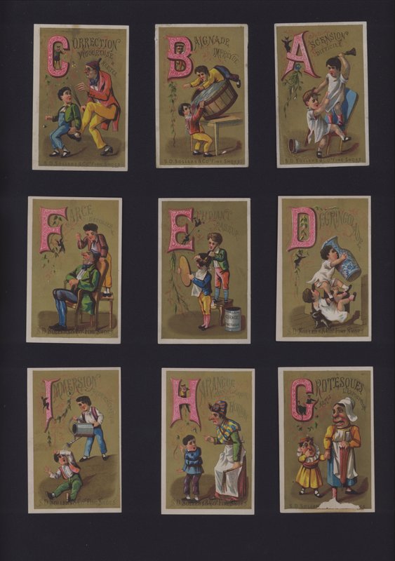 Fransk tegneseriealfabet (farve litho) af French School