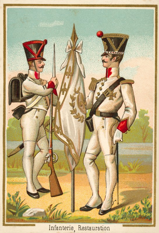 Fransk infanteri af restaureringen (chromolitho) af French School