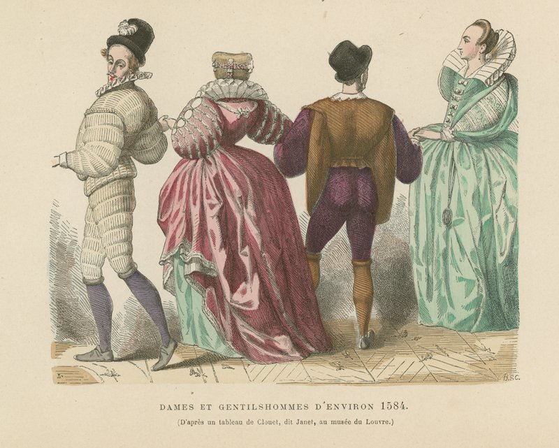 French ladies and gentlemen of c1584  af French School