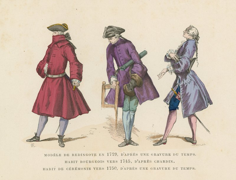 French mens fashions, 18th Century  af French School