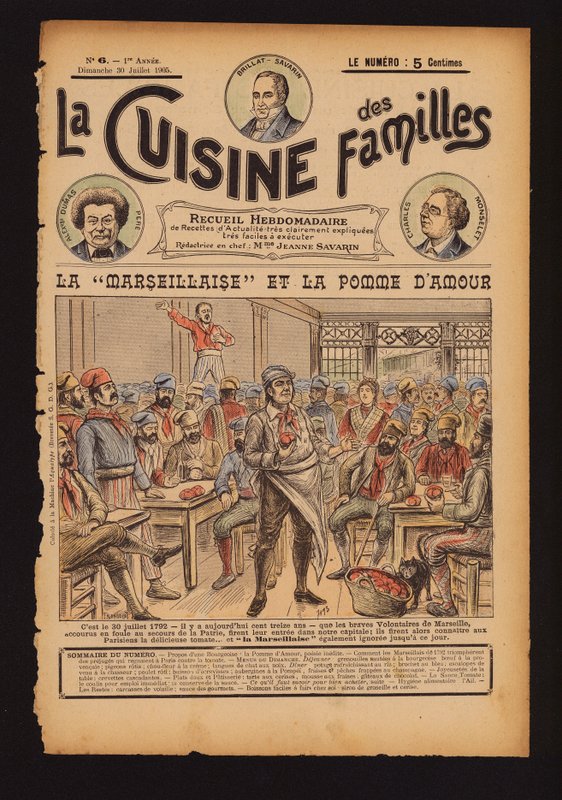 Friske tomater og afsyngelse af La Marseillaise, den franske revolution af French School