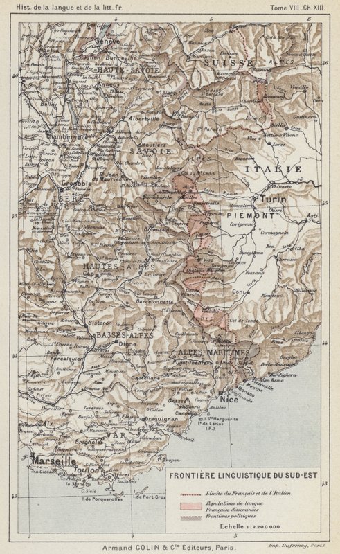Southeast Linguistic Frontier (farve litho) af French School