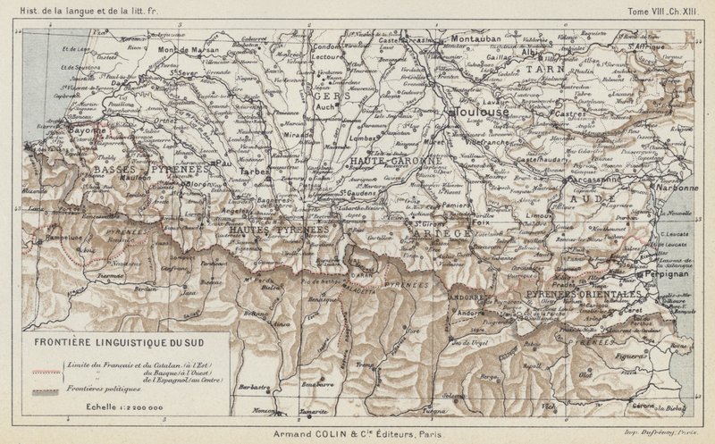 Southern Linguistic Frontier (farve litho) af French School