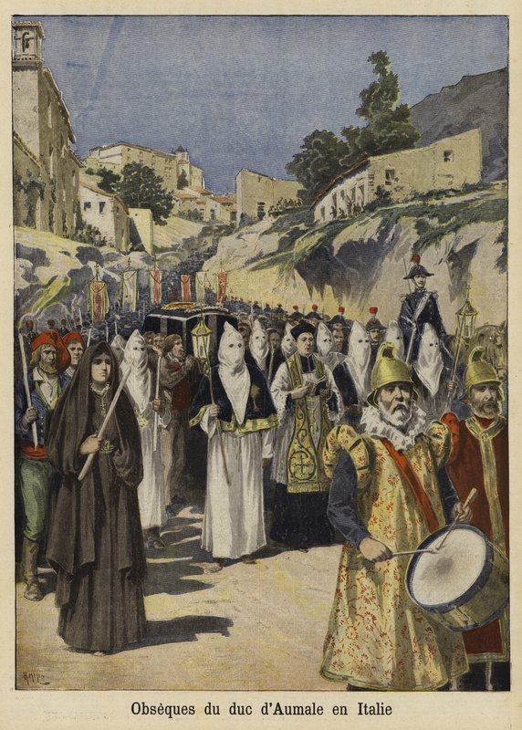 Begravelse af hertugen af Aumale, Italien, 1897 af French School
