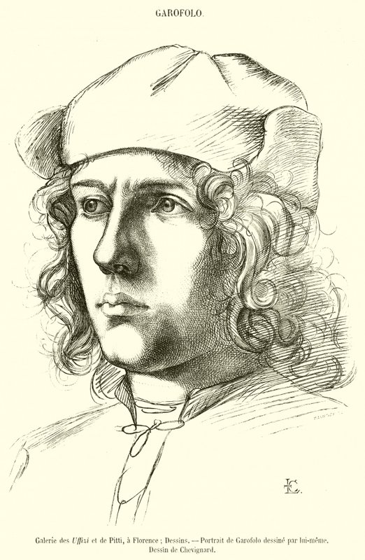Uffizi og Pitti Gallery, i Firenze (gravering) af French School