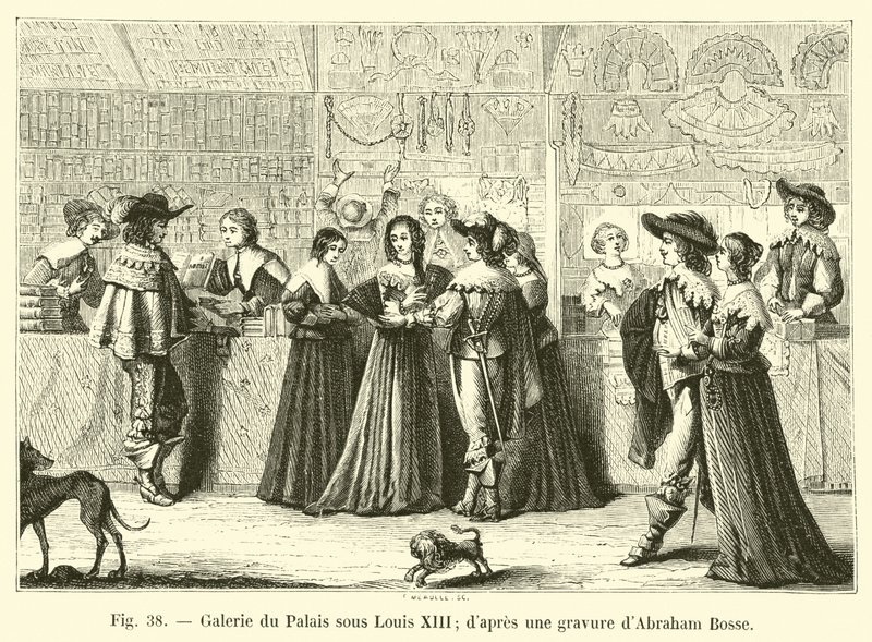 Galleri af paladset under Louis XIII, efter en gravering af Abraham Bosse af French School