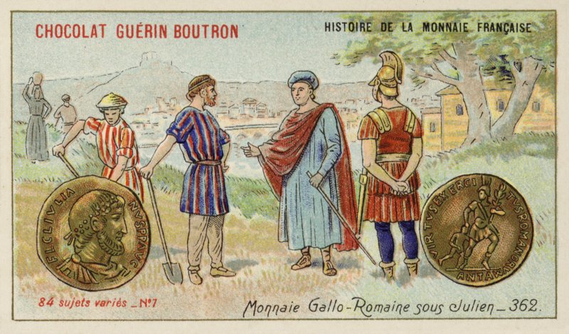 Gallo-romerske penge fra Julians regeringstid, 362 (chromolitho) af French School