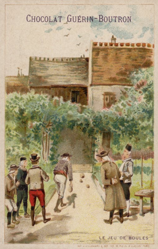 Boulespil (chromolitho) af French School