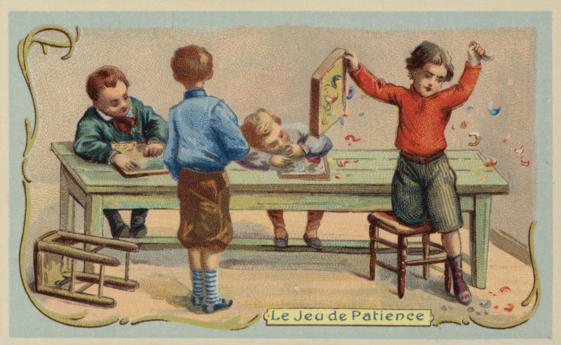 Spil om tålmodighed (chromolitho) af French School