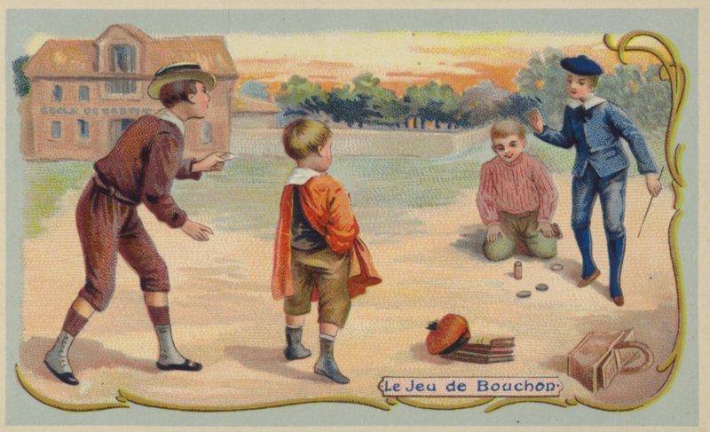 Game of quoits (chromolitho) af French School