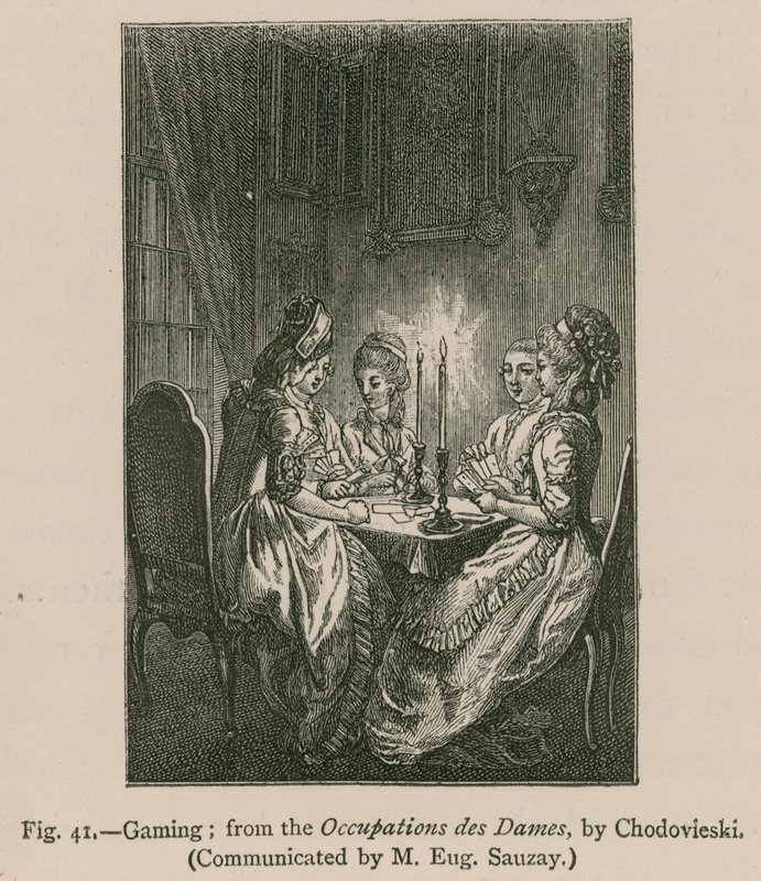 Spil; fra Occupations des Dames, af Chodovieski af French School