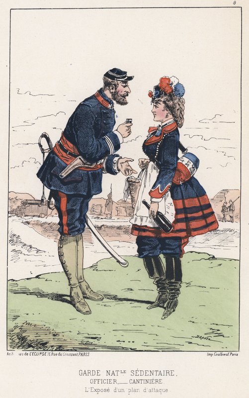Guard National Sedentary (farvet indgravering) af French School