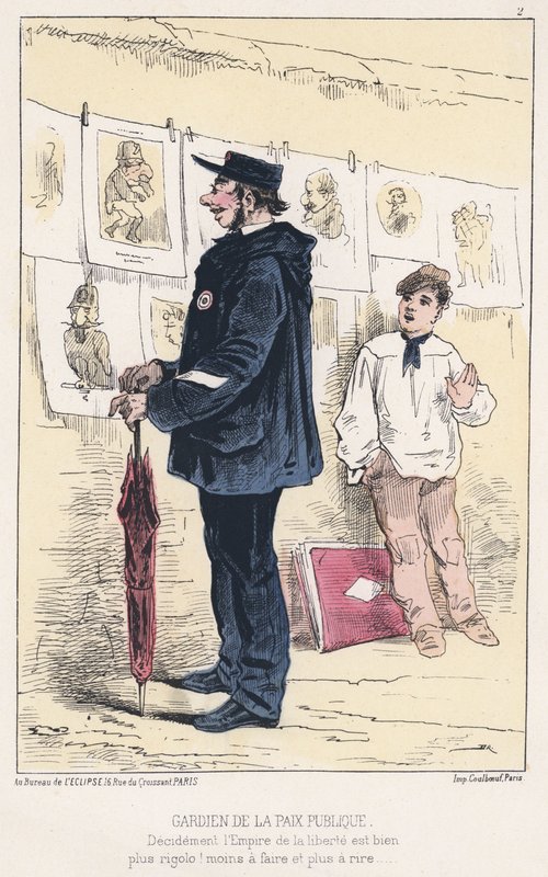Guardian of the Public Peace (farvegravering) af French School