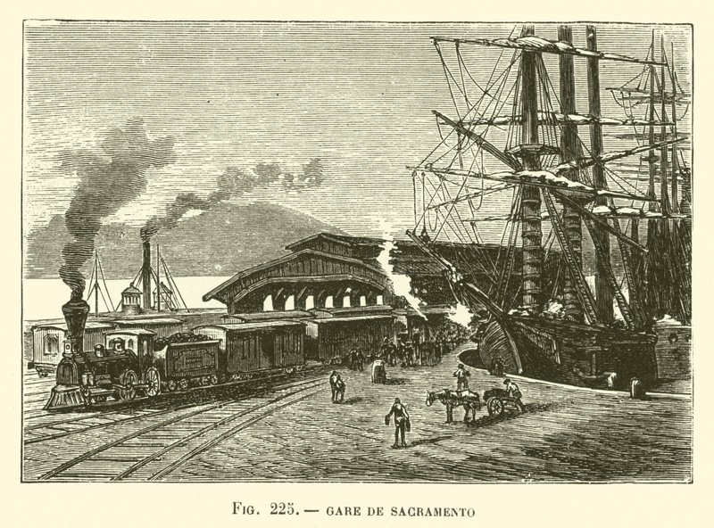 Gare de Sacramento (gravering) af French School