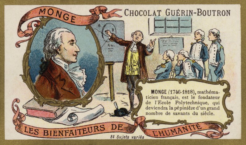 Gaspard Monge, fransk matematiker (chromolitho) af French School
