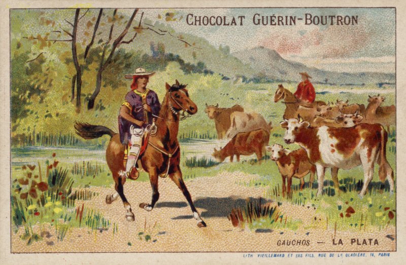 Gauchos, Argentina (chromolitho) af French School