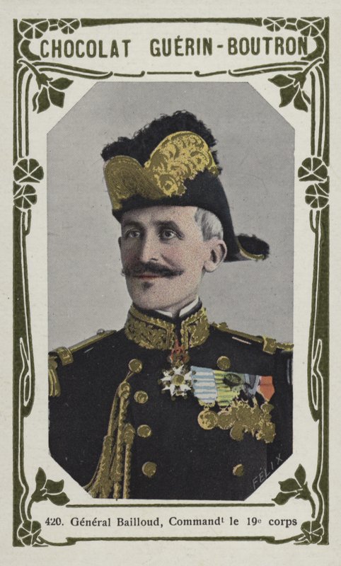 General Bailloud, der leder det 19. korps (farvet foto) af French School