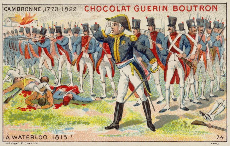 General Cambronne i slaget ved Waterloo af French School