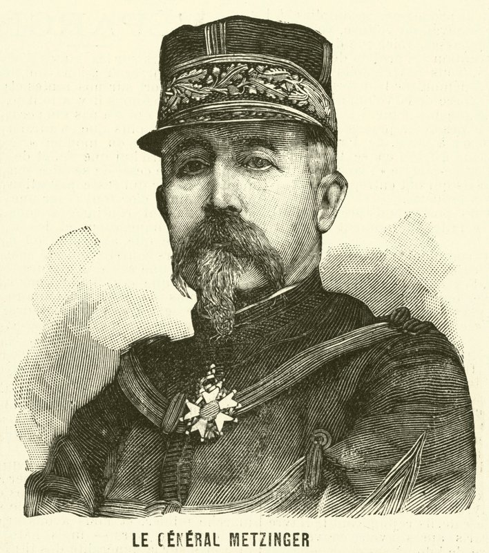 General Leon Frederic Hubert Metzinger, fransk soldat (gravering) af French School
