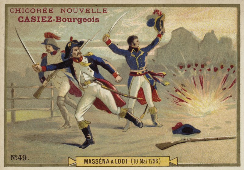General Massena ved slaget ved Lodi, Italien, 10. maj 1796 af French School