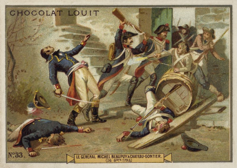 General Michel de Beaupuy såret ved Chateau-Gontier, Vendee-oprøret, den franske revolution, 26. oktober 1793 af French School