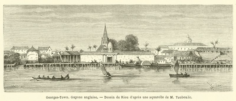 Georges-Town, Britisk Guyana (gravering) af French School