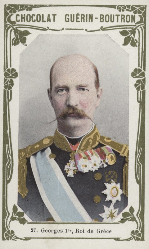 Georges Premier, konge af Grækenland (farvet foto) af French School