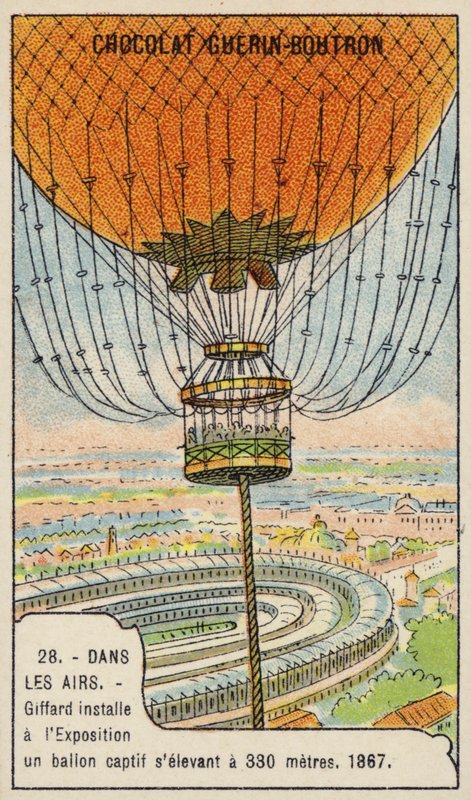 Giffards tøjrede ballon ved den internationale udstilling, Paris, 1867 af French School