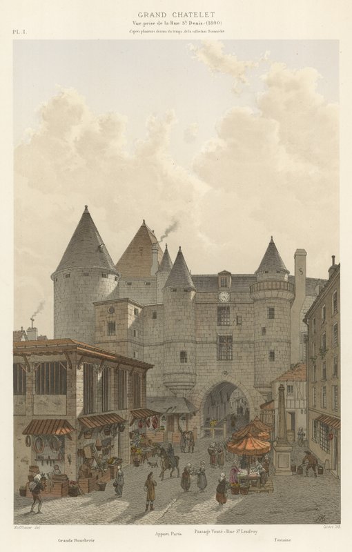 Grand Chatelet, Udsigt taget fra Rue St Denis, 1800 af French School