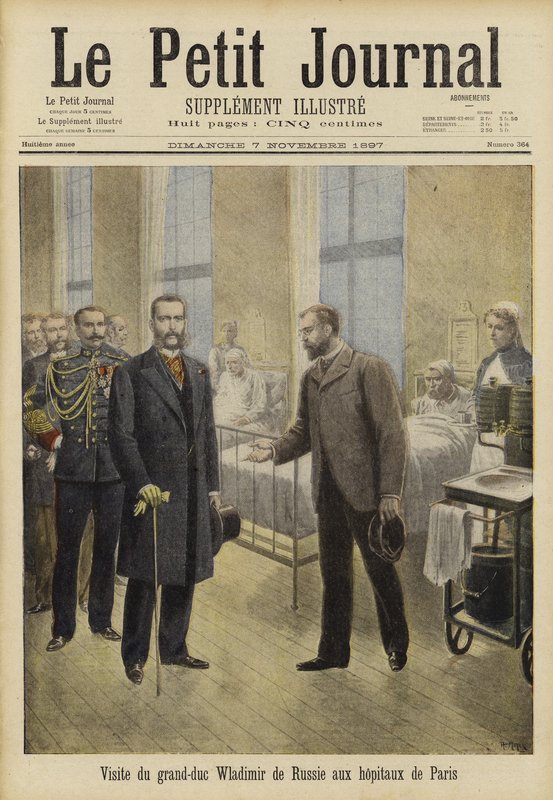 Storhertug Vladimir af Rusland besøger Paris hospitaler, 1897 af French School
