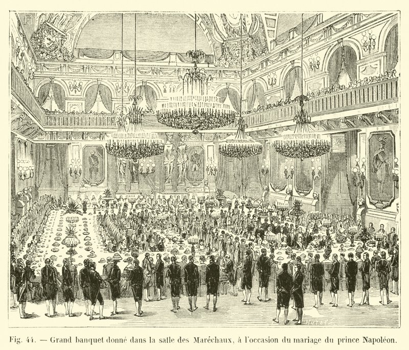 Stor banket givet i Salle des Marechaux i anledning af prins Napoleons bryllup af French School