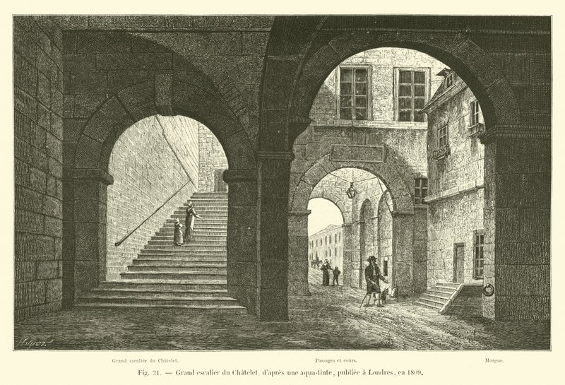 Store trappe af Chatelet, efter en akvatint, udgivet i London, i 1809 af French School
