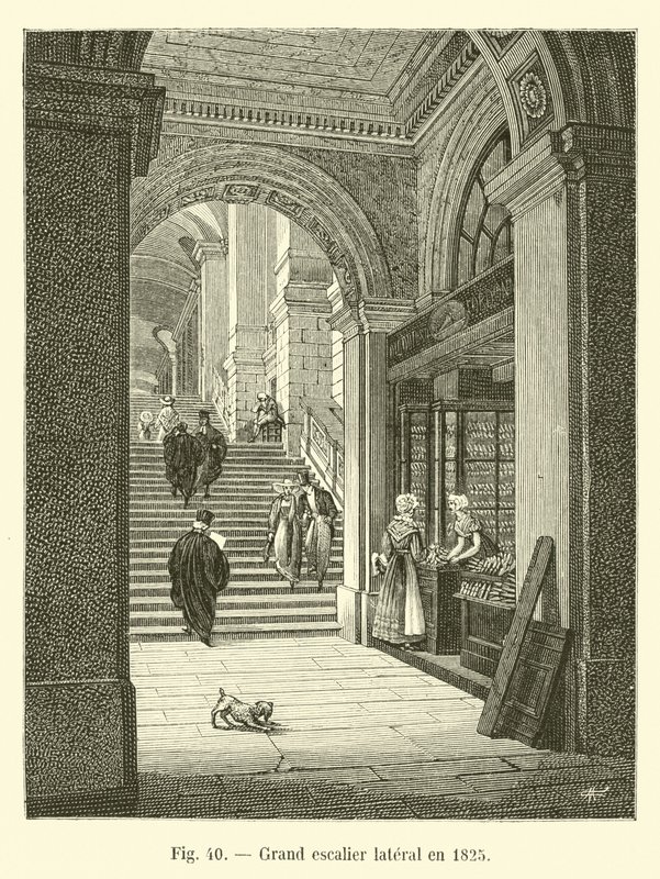Stor sidetrappe i 1825 af French School