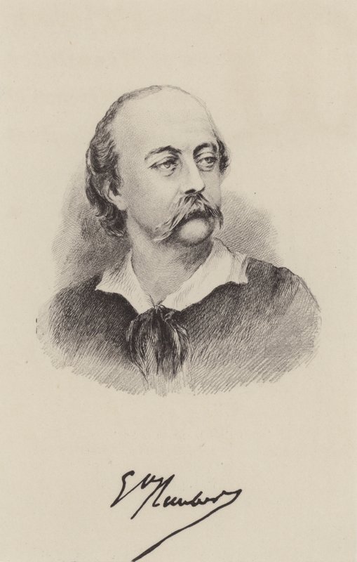 Gustave Flaubert, fransk forfatter (gravering) af French School